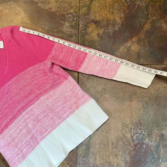 NWT Marble Ombre Color Block V-neck Sweater Small - Picture 4 of 11
